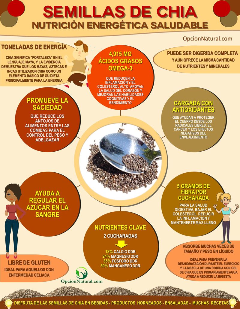 Beneficios de las semillas de Chía #Infografía Beneficios de las semillas de Chía #Infografía