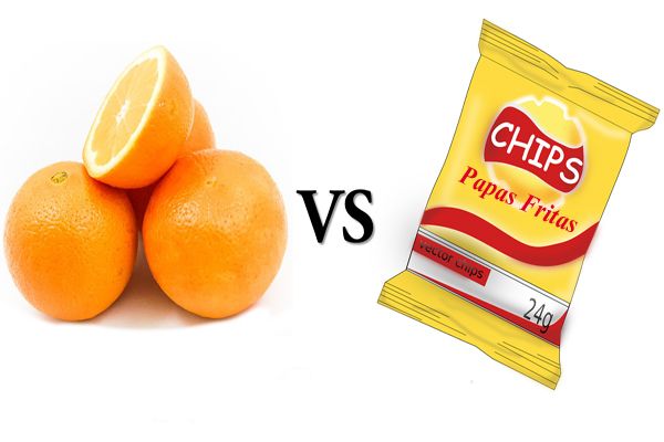 Comida saludable vs. comida chatarra
